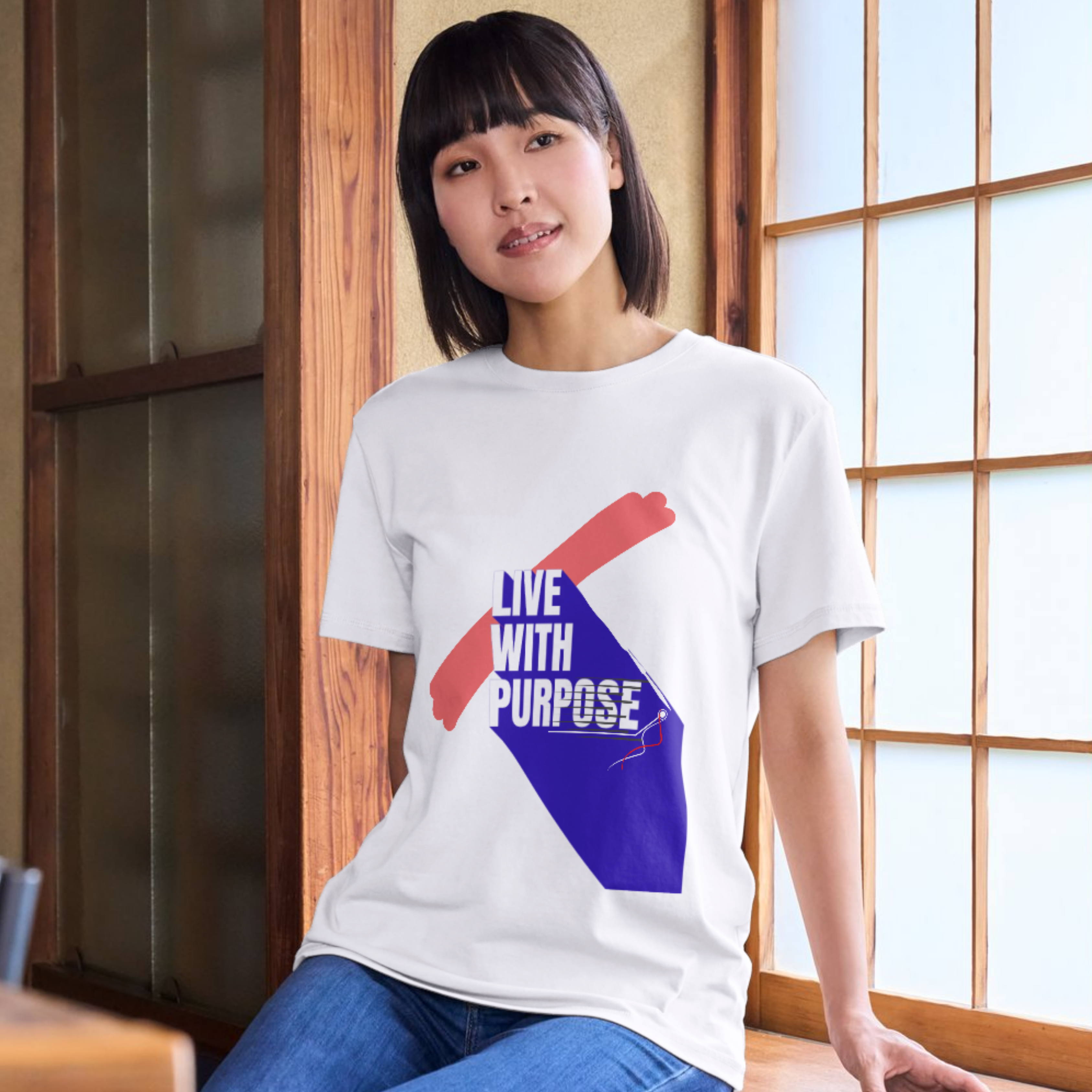 Live With Purpose – Bold Motivational Graphic T-Shirt