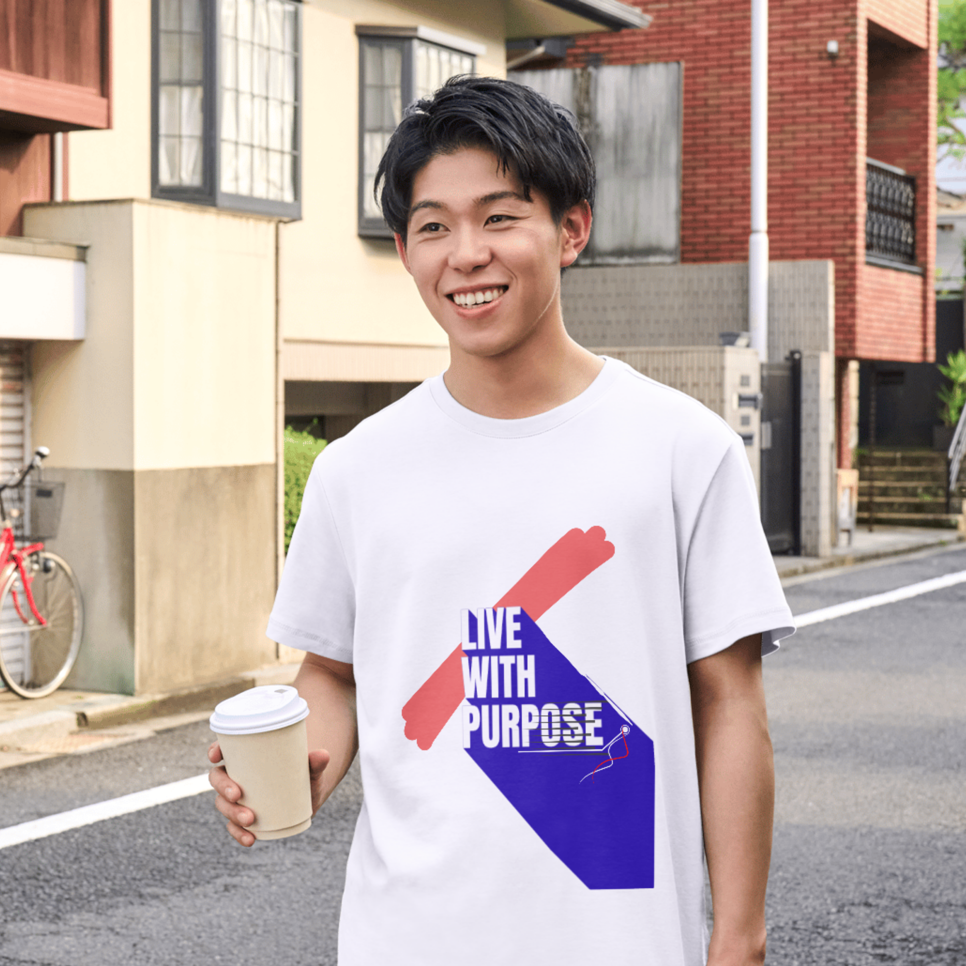 Live With Purpose – Bold Motivational Graphic T-Shirt