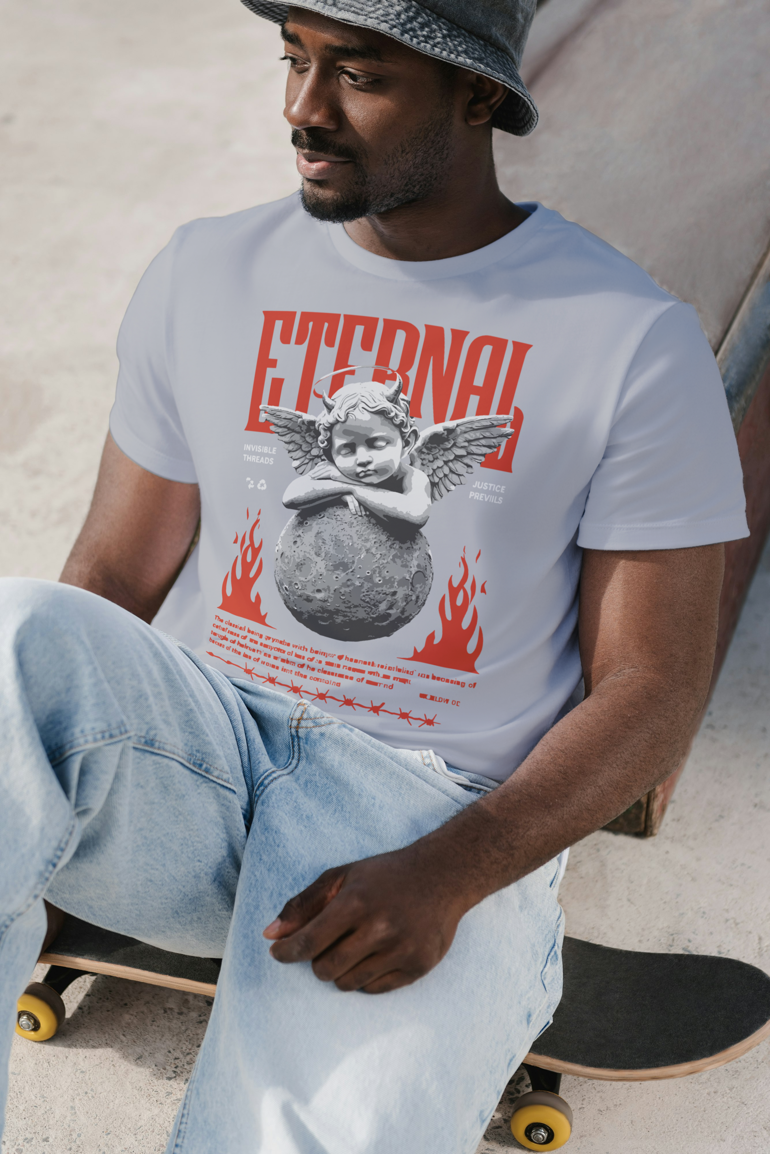 Eternal Flame Graphic T-Shirt – Dark Streetwear Premium Cotton Tee