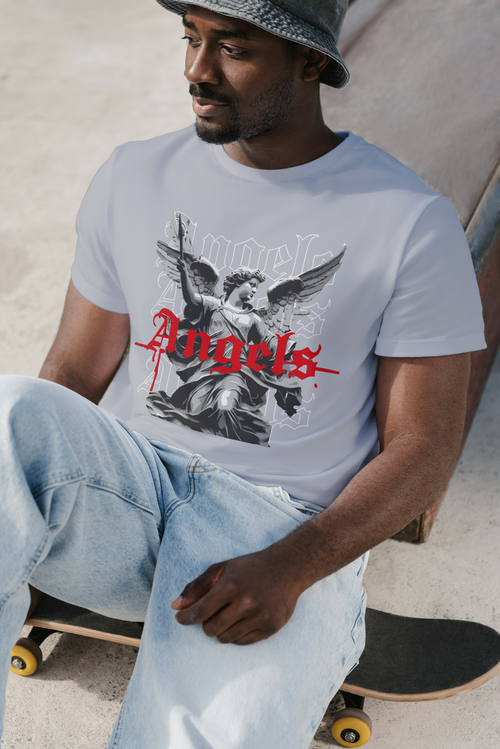 Angels Graphic T-Shirt – Dark Aesthetic Streetwear Premium Cotton Tee