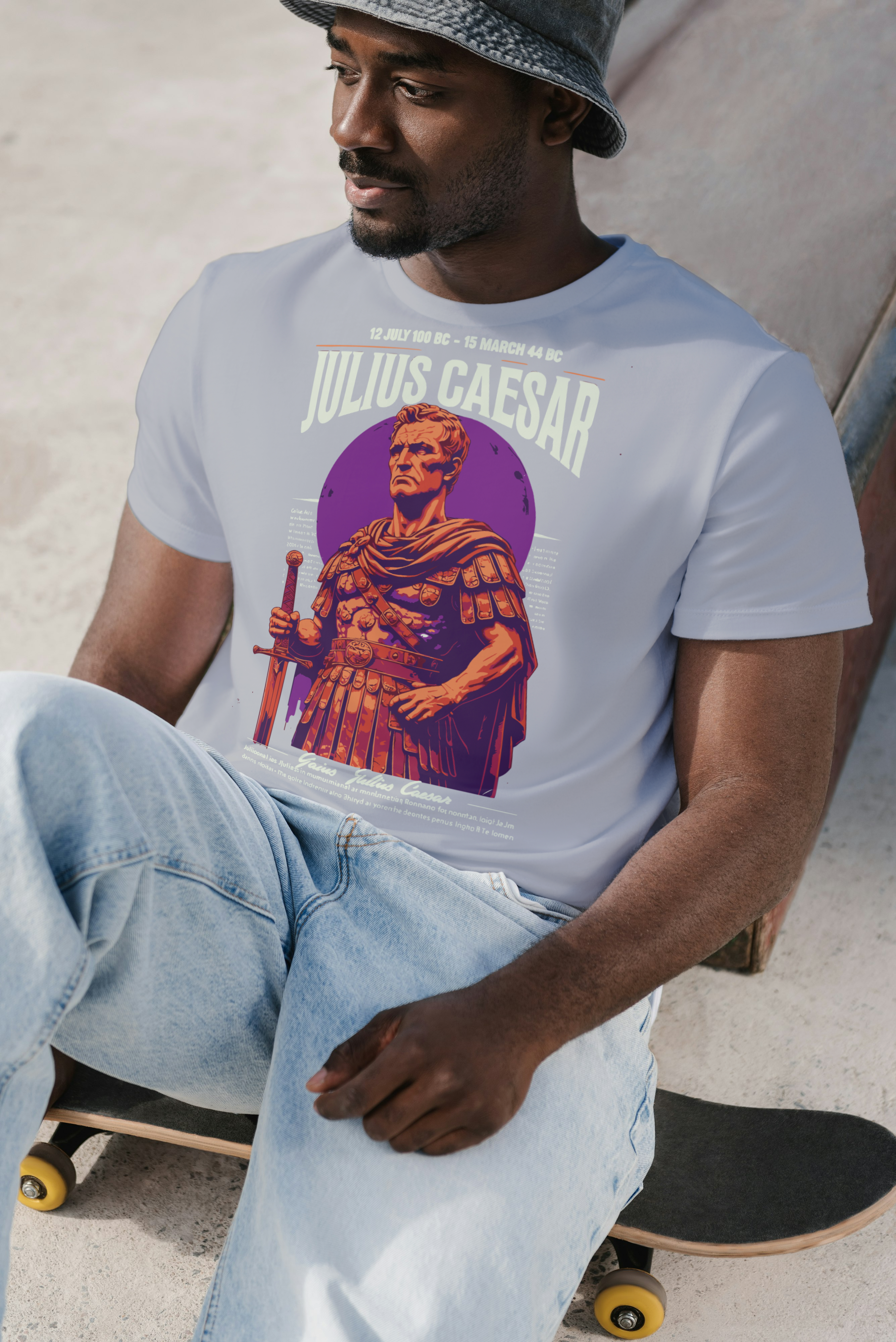 Julius Caesar Graphic T-Shirt – Roman Statue Premium Cotton Streetwear Tee