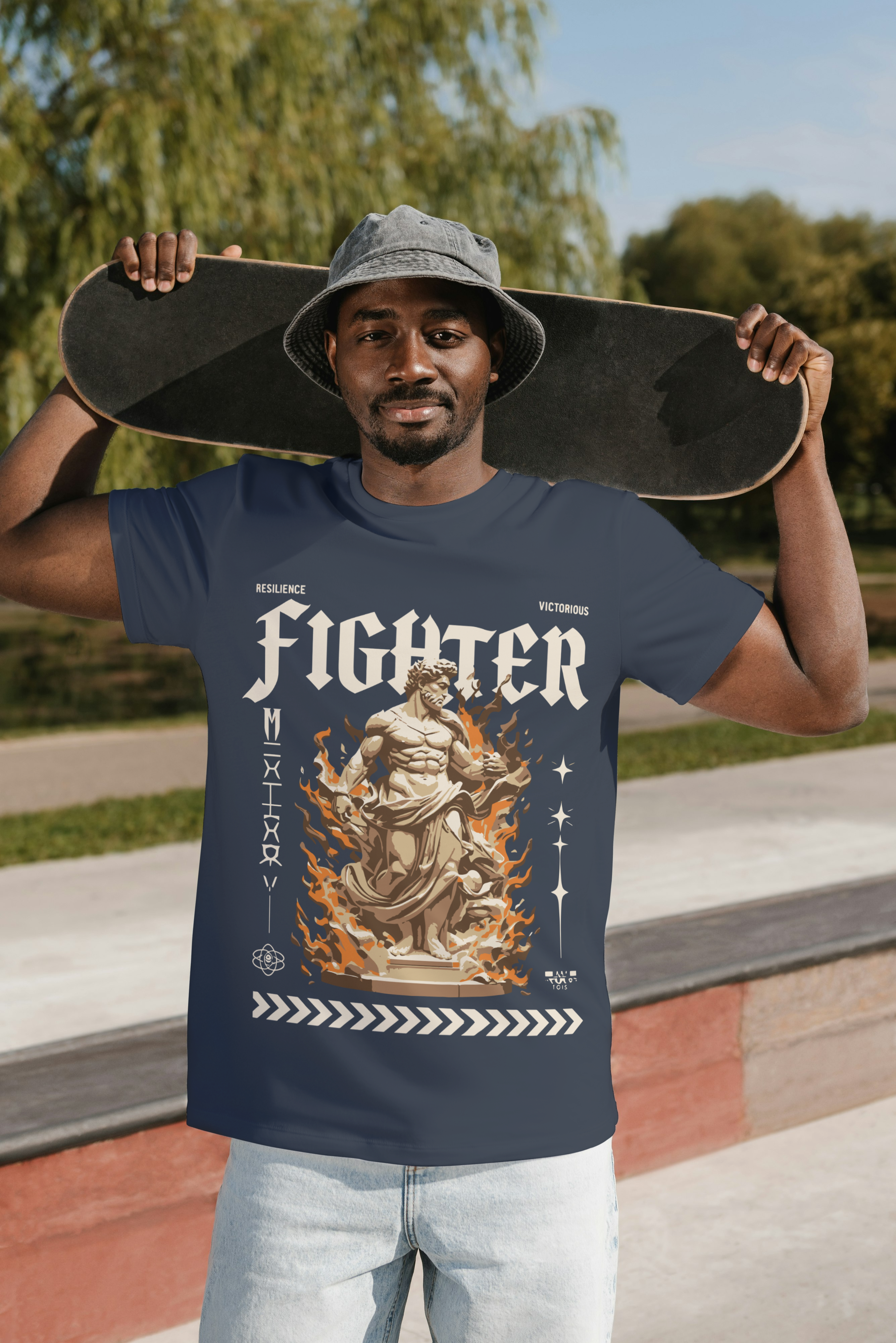 Fighter Graphic T-Shirt – Bold Warrior Premium Cotton Streetwear Tee
