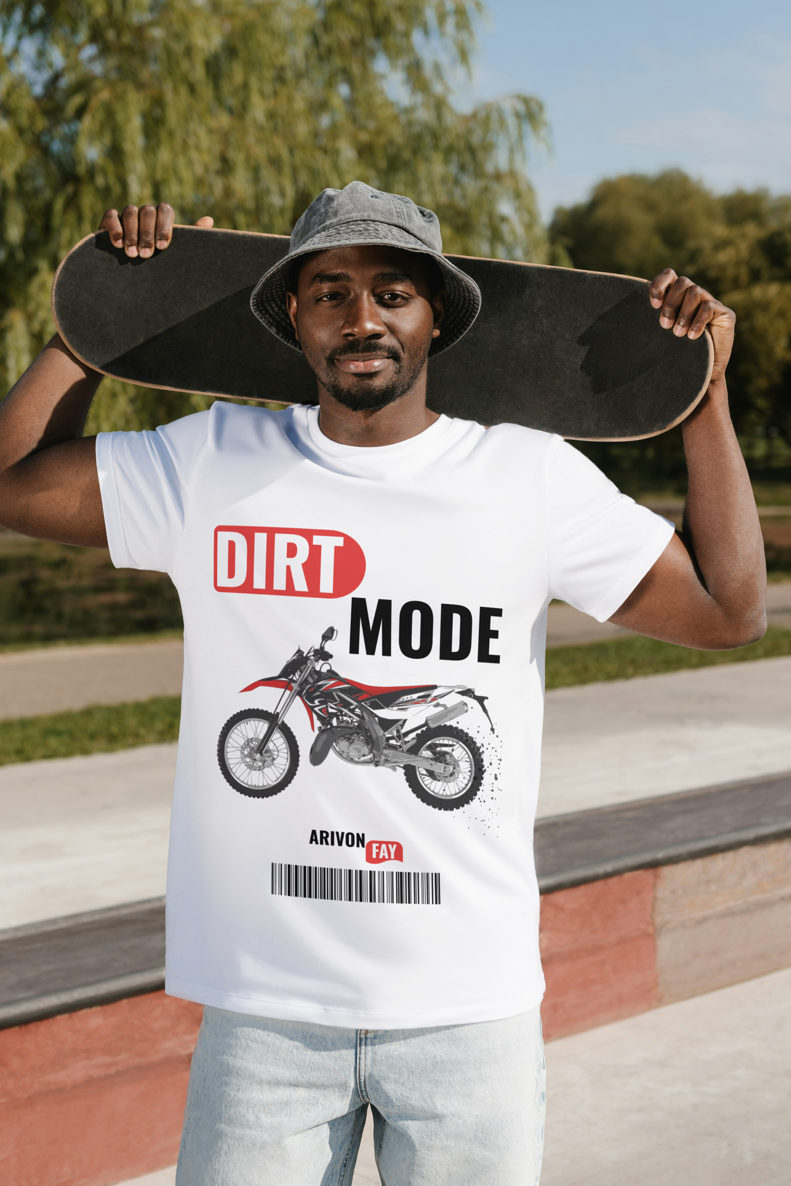 Dirt Mode Off-Road Bike Graphic Cotton T-Shirt