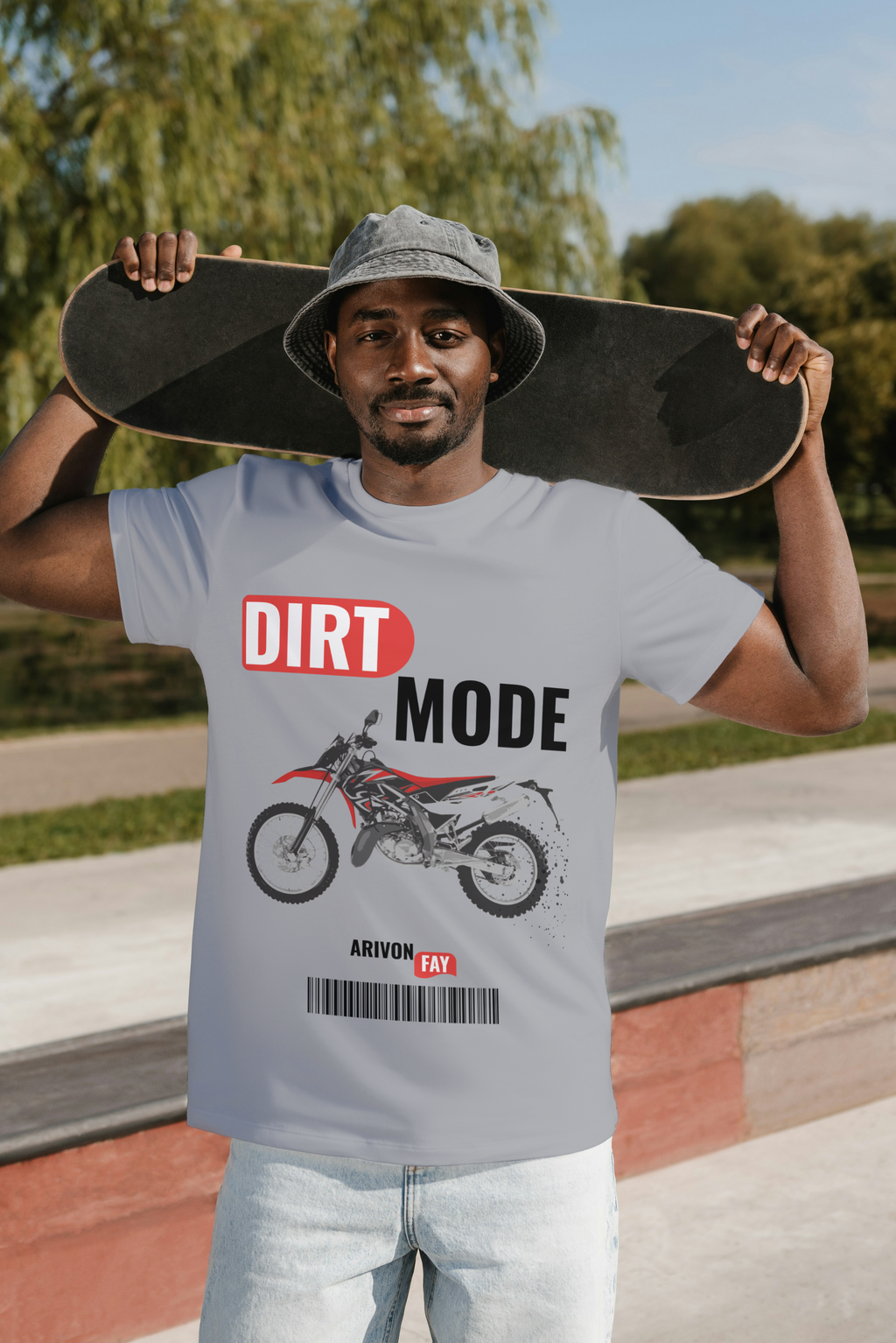 Dirt Mode Off-Road Bike Graphic Cotton T-Shirt