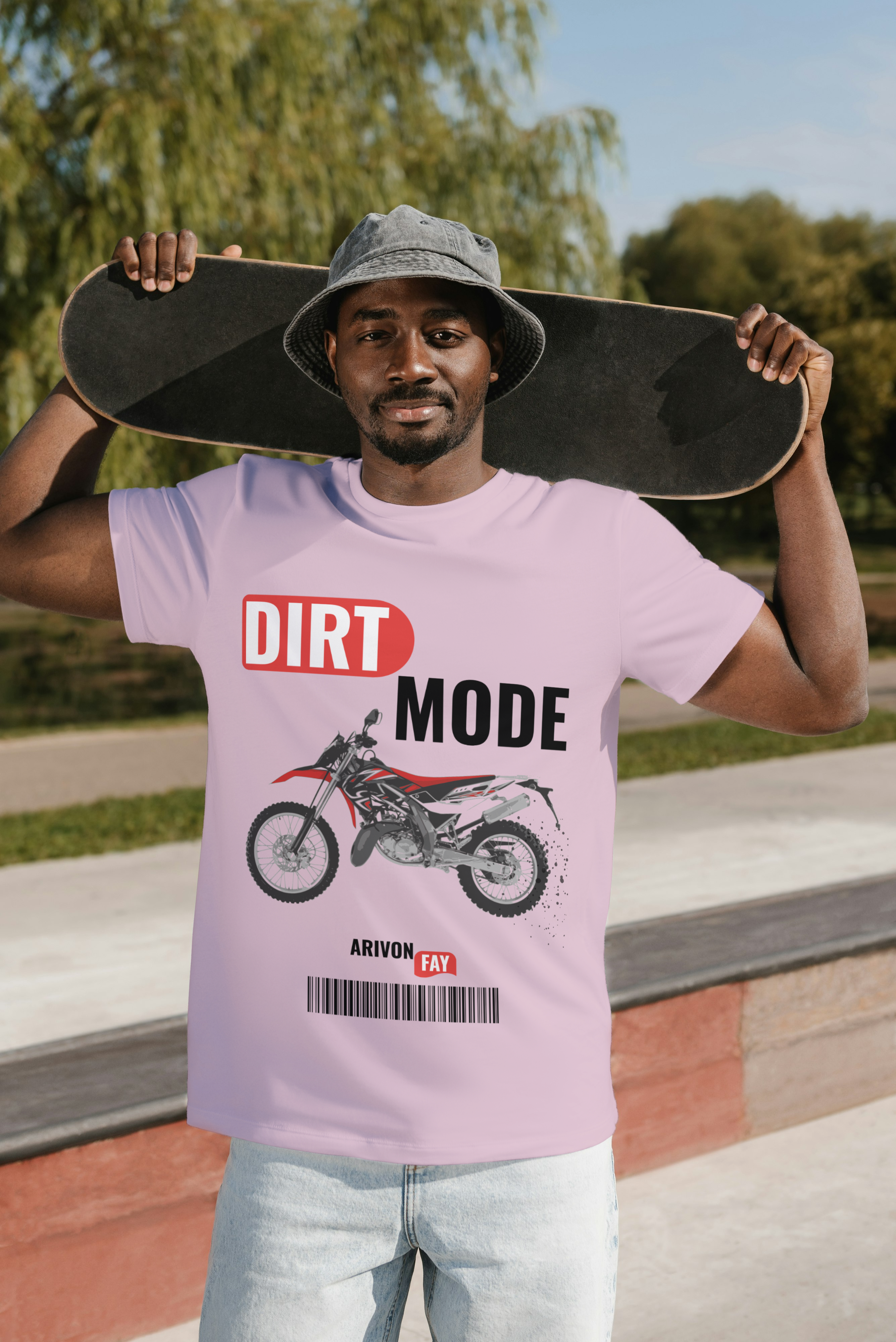 Dirt Mode Off-Road Bike Graphic Cotton T-Shirt
