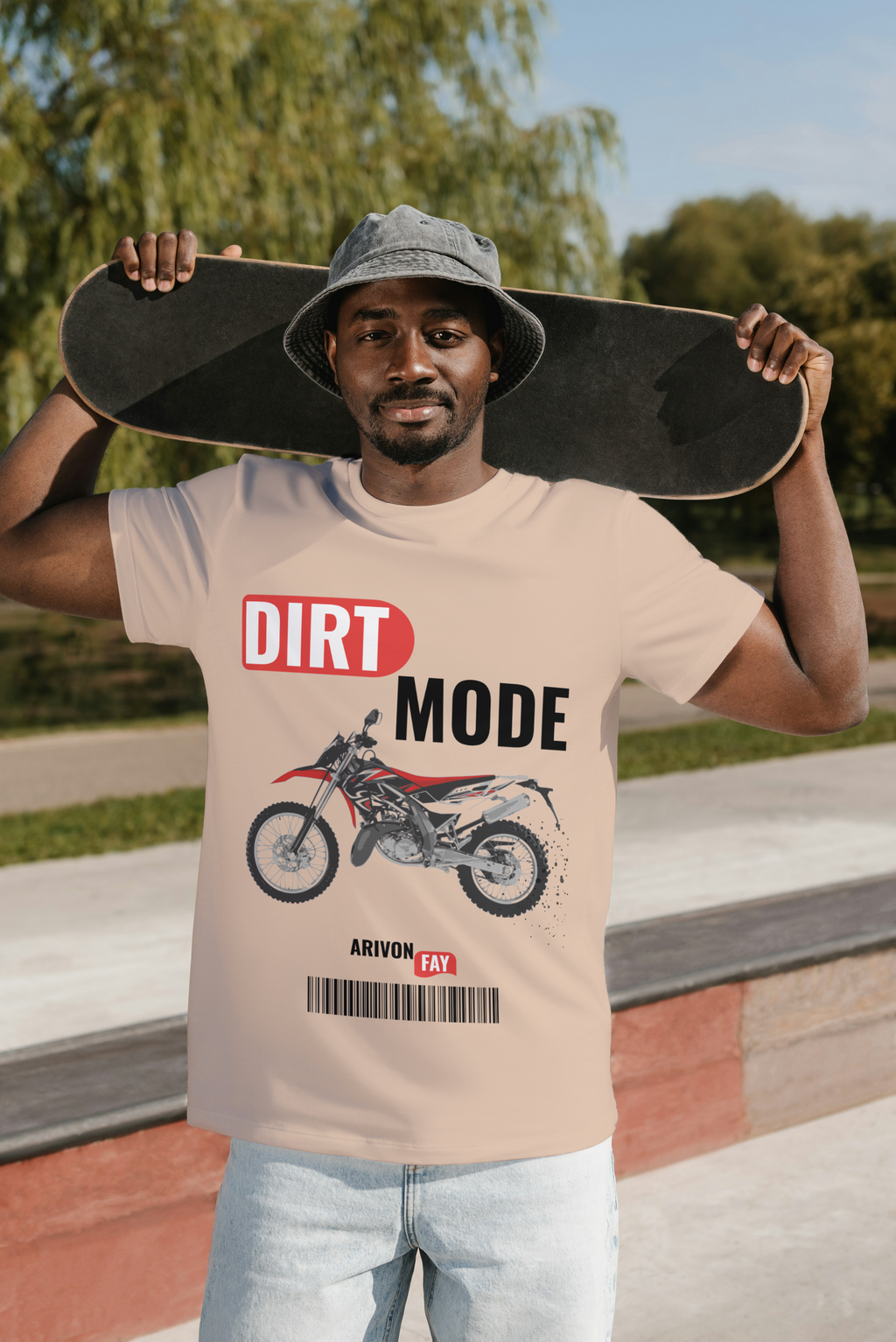 Dirt Mode Off-Road Bike Graphic Cotton T-Shirt