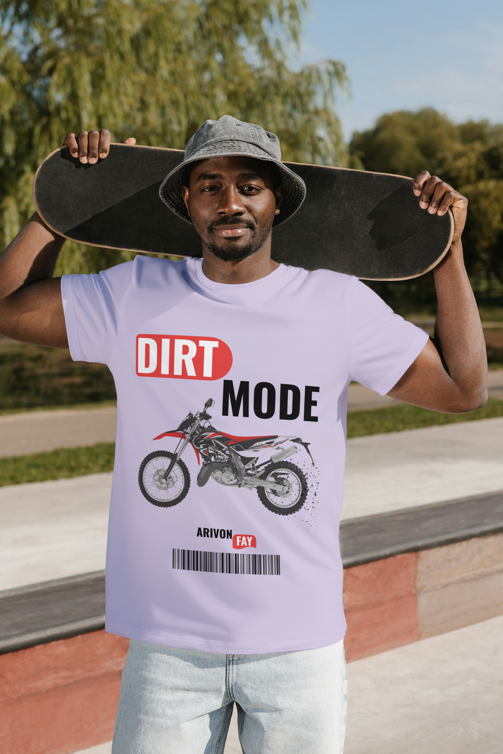 Dirt Mode Off-Road Bike Graphic Cotton T-Shirt