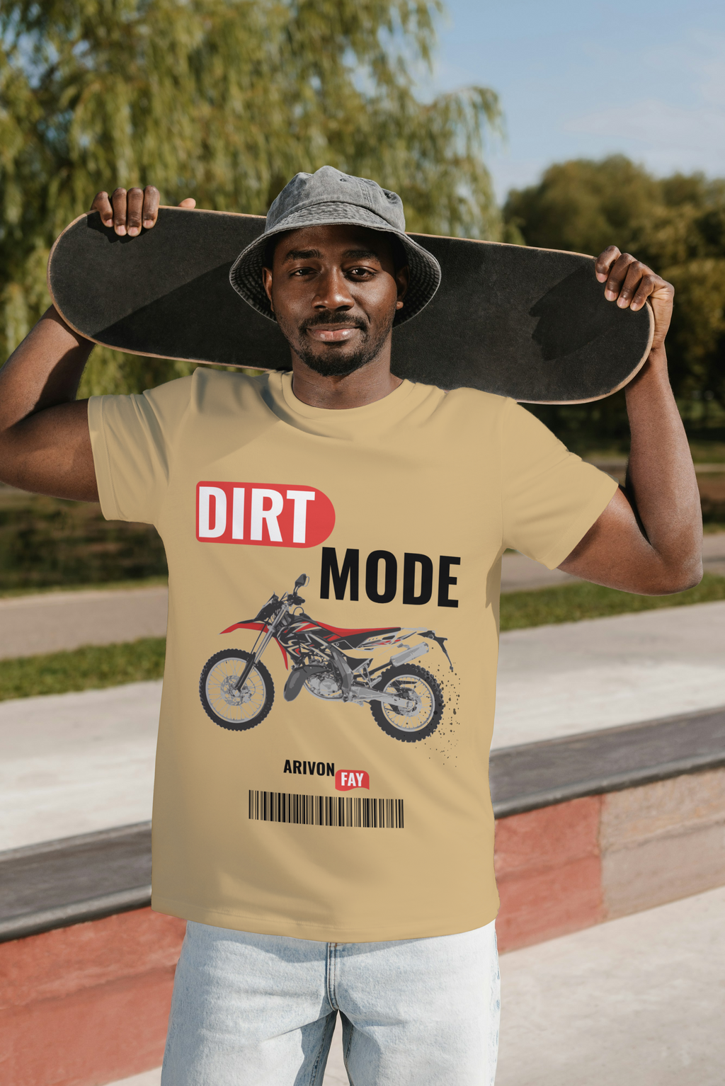 Dirt Mode Off-Road Bike Graphic Cotton T-Shirt