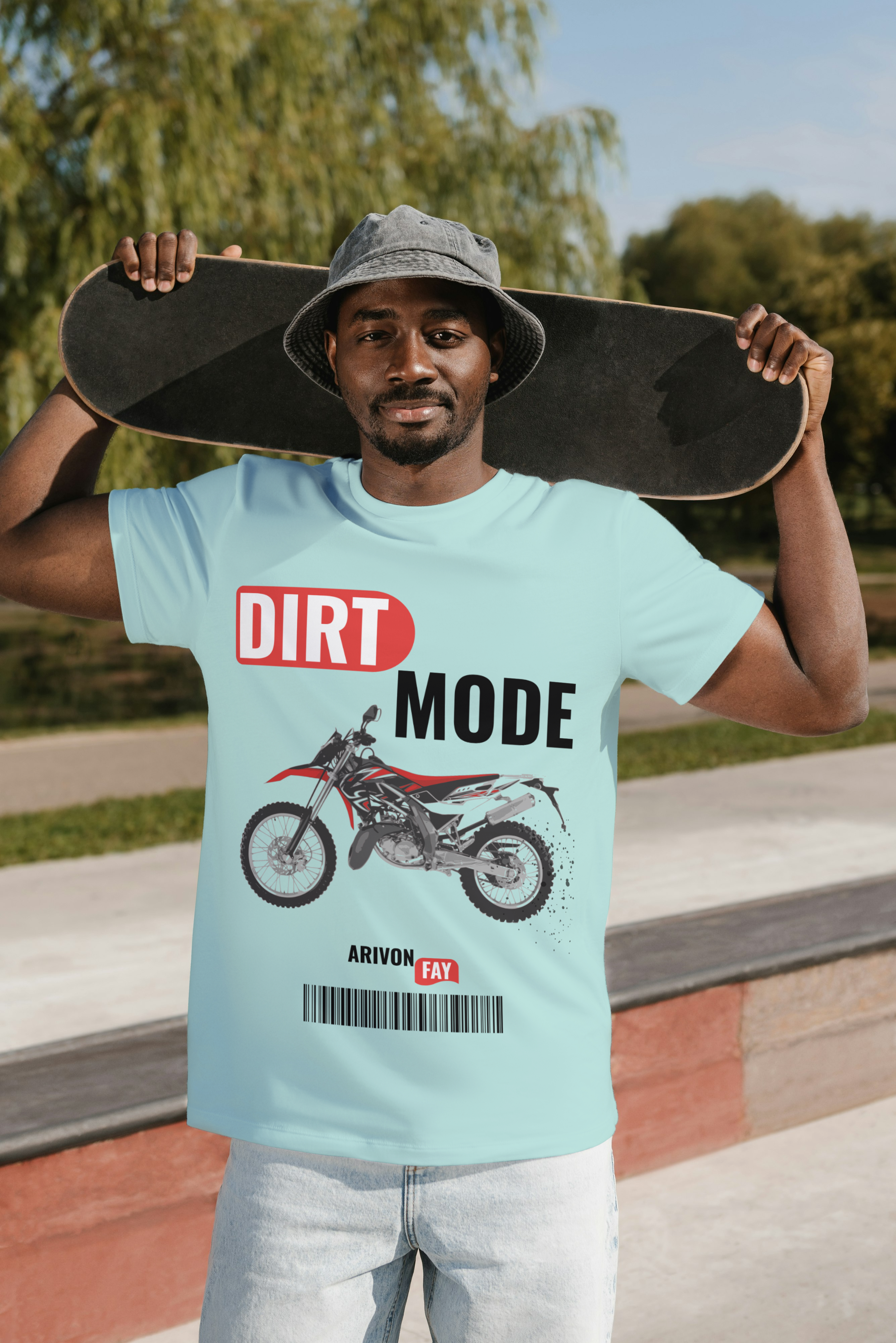 Dirt Mode Off-Road Bike Graphic Cotton T-Shirt