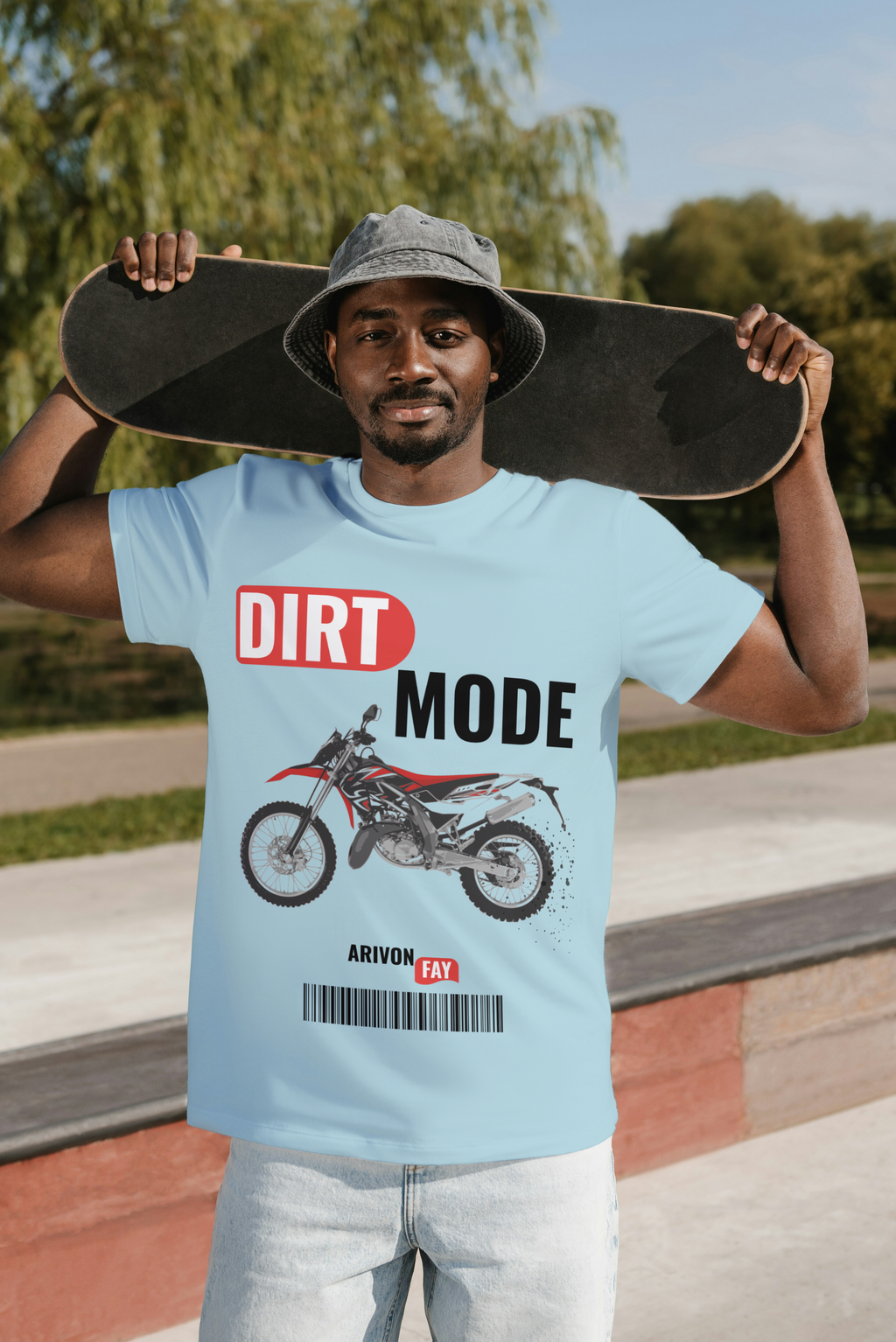 Dirt Mode Off-Road Bike Graphic Cotton T-Shirt