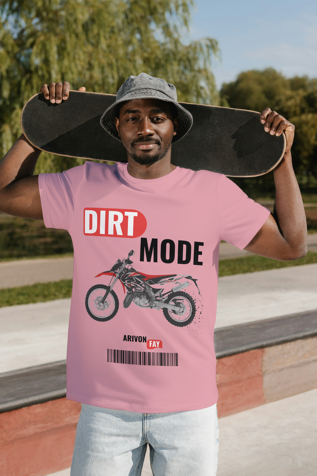 Dirt Mode Off-Road Bike Graphic Cotton T-Shirt