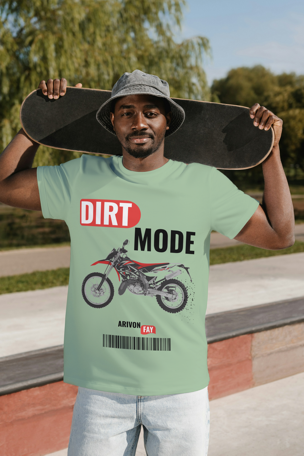 Dirt Mode Off-Road Bike Graphic Cotton T-Shirt