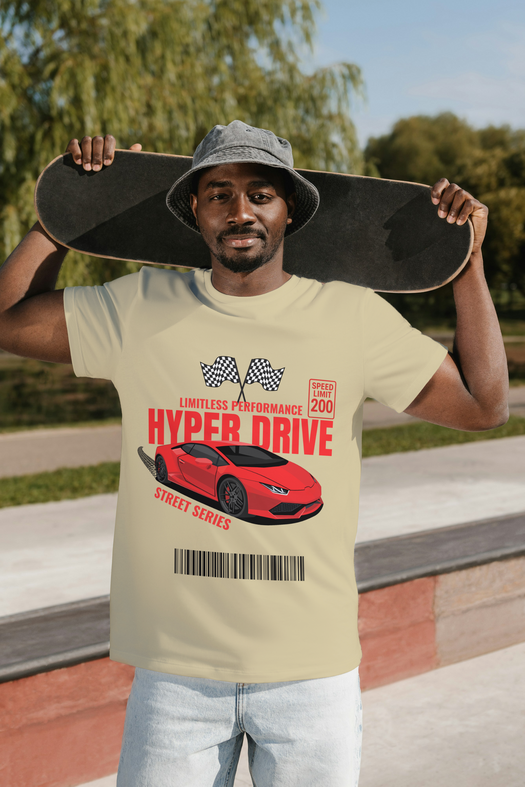 Hyper Drive Car T-Shirt – Premium Cotton Graphic Tee for Car Lovers