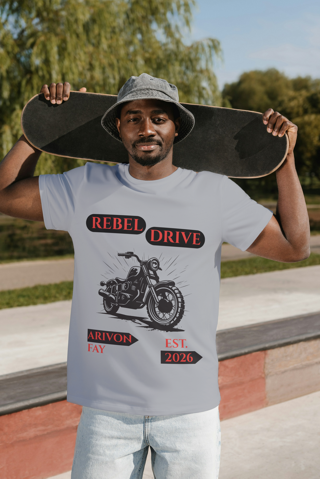 Rebel Drive Motorcycle Graphic Cotton T-Shirt