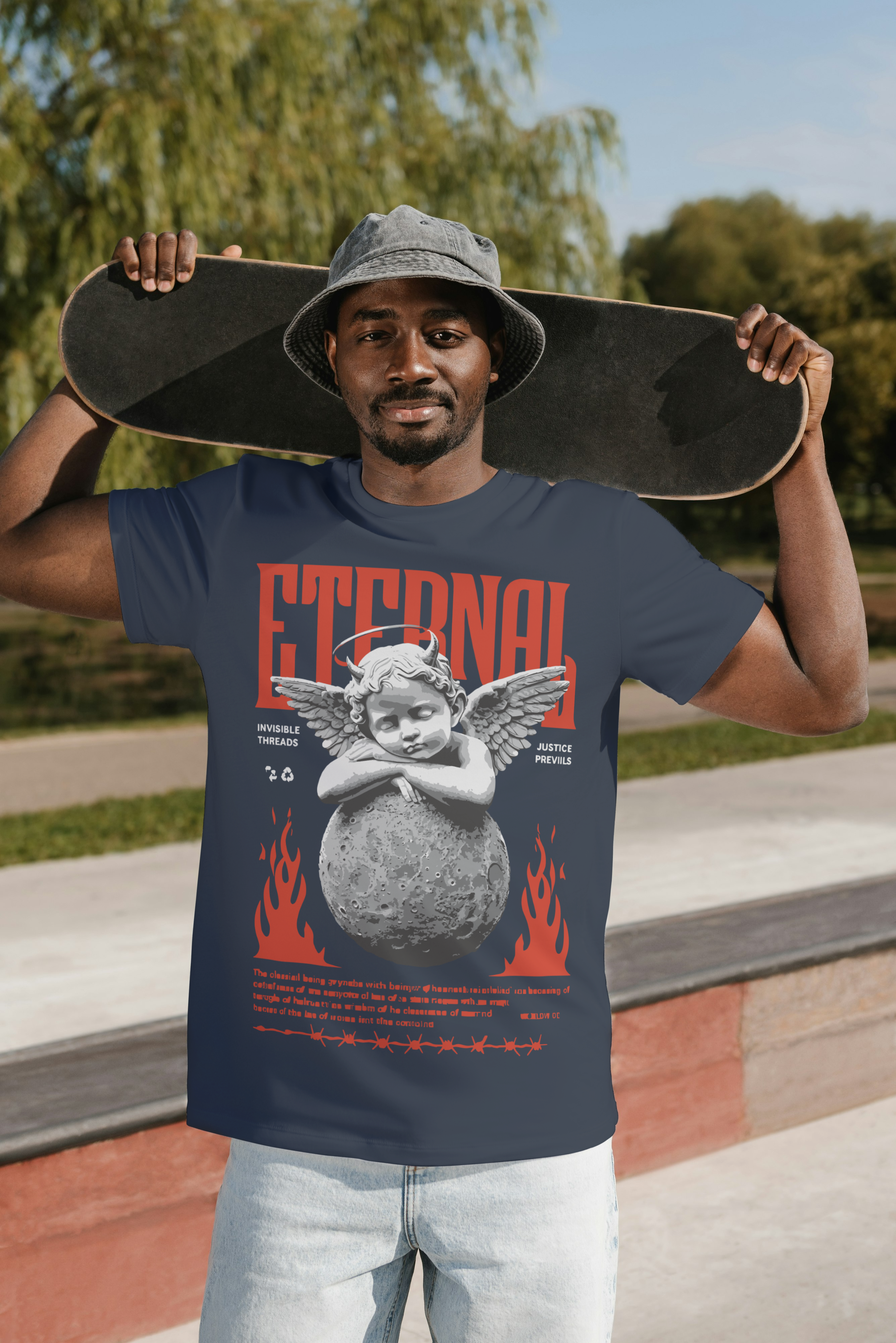 Eternal Flame Graphic T-Shirt – Dark Streetwear Premium Cotton Tee