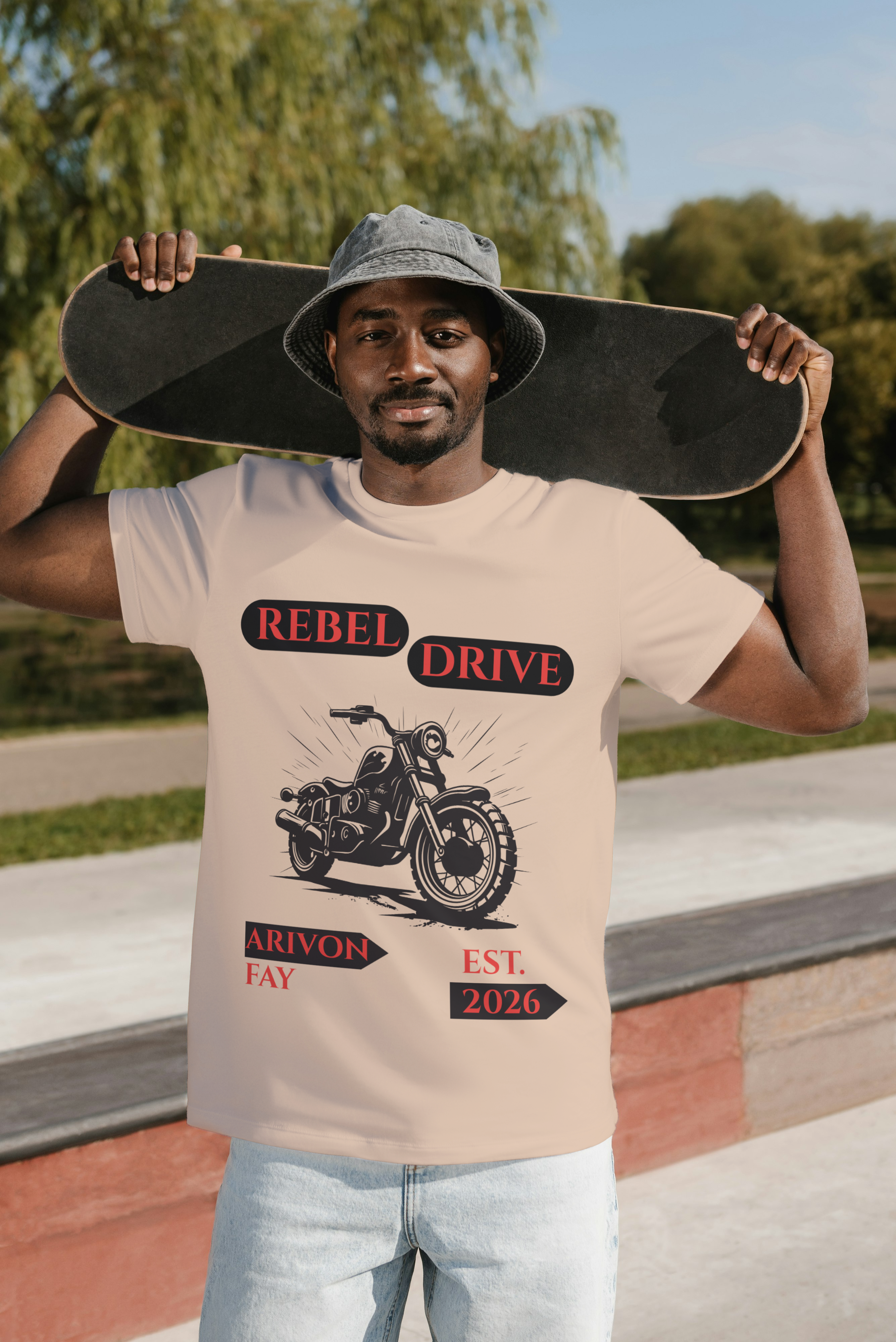 Rebel Drive Motorcycle Graphic Cotton T-Shirt