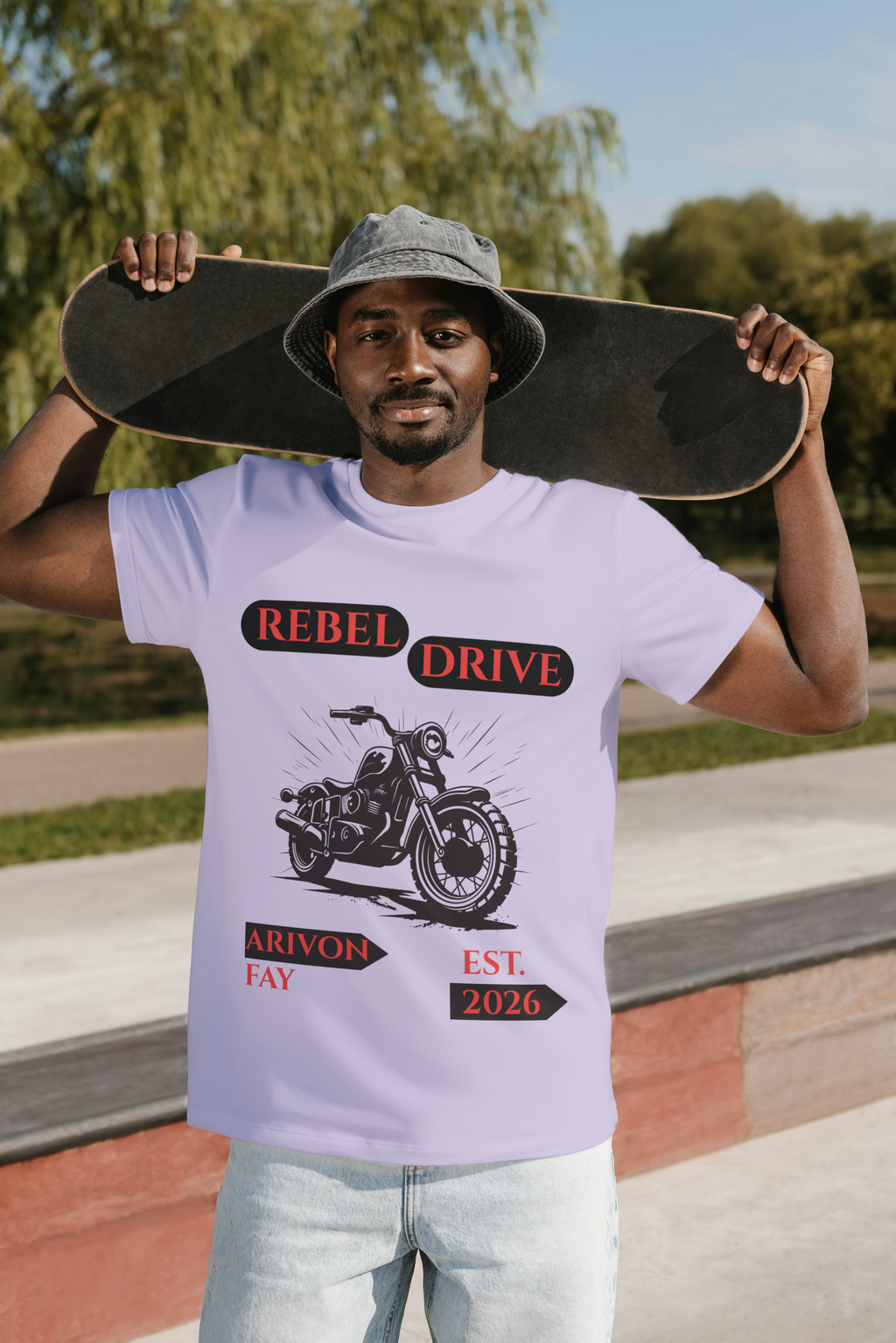 Rebel Drive Motorcycle Graphic Cotton T-Shirt