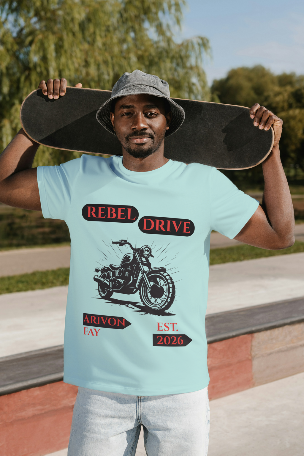 Rebel Drive Motorcycle Graphic Cotton T-Shirt