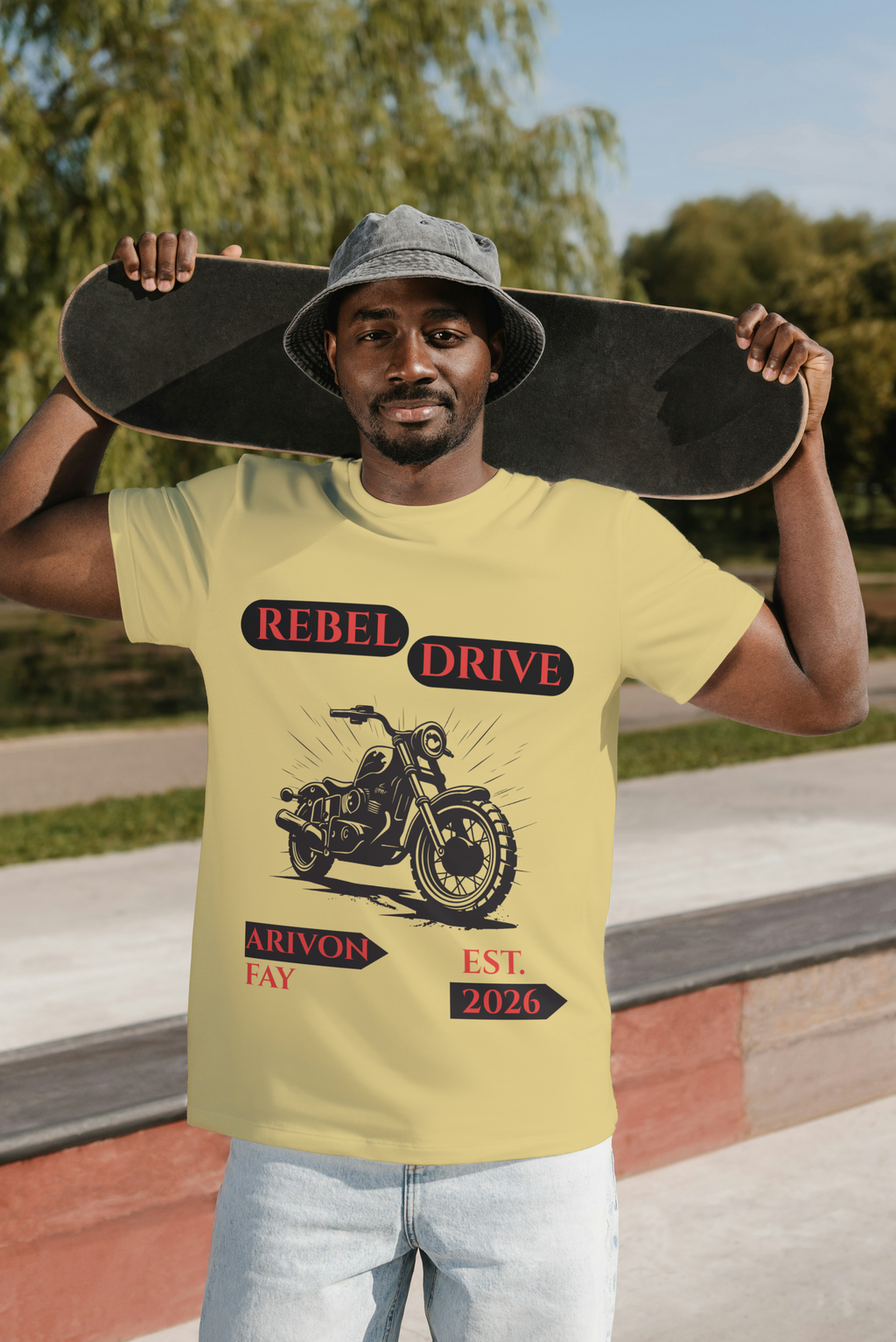 Rebel Drive Motorcycle Graphic Cotton T-Shirt