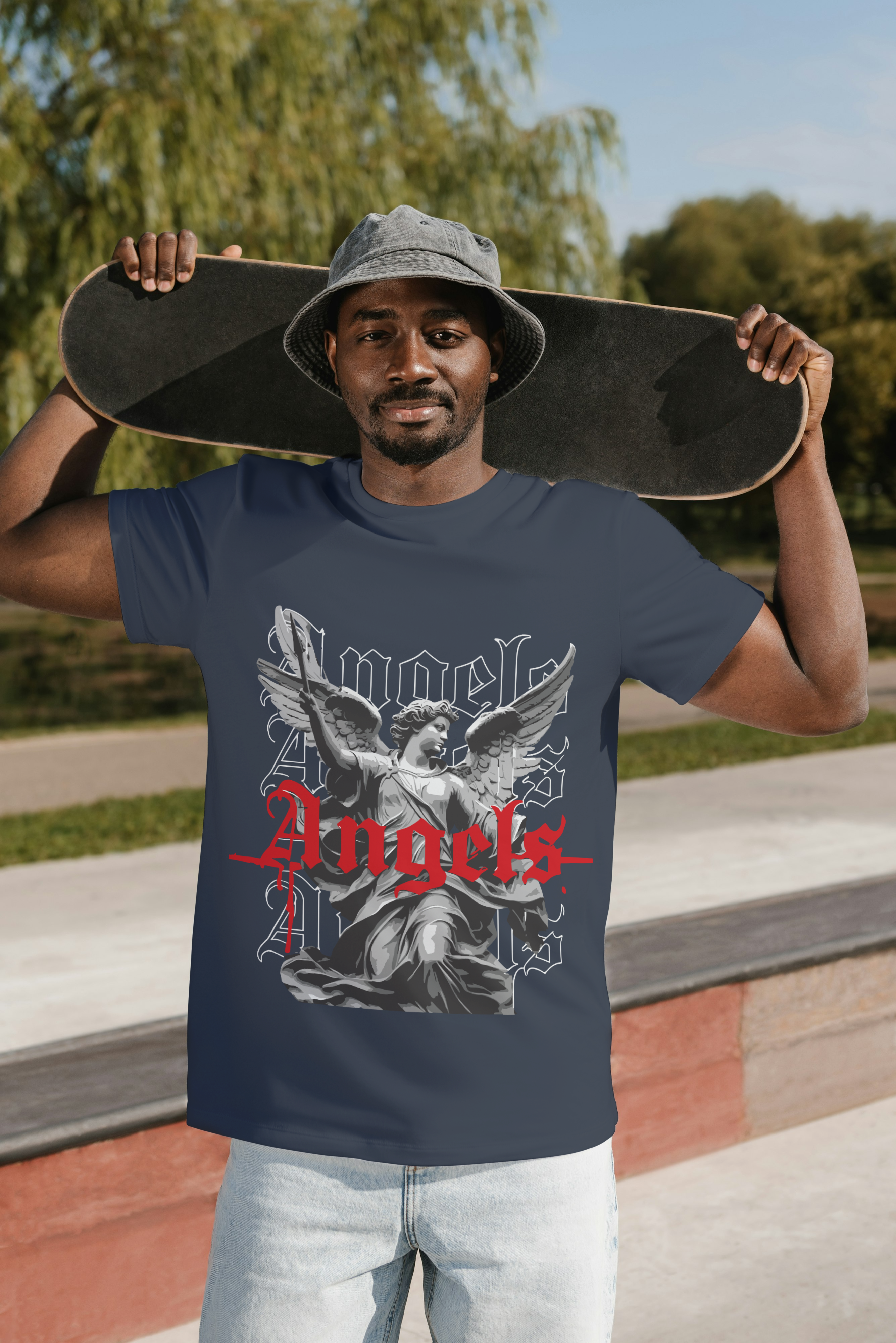 Angels Graphic T-Shirt – Dark Aesthetic Streetwear Premium Cotton Tee