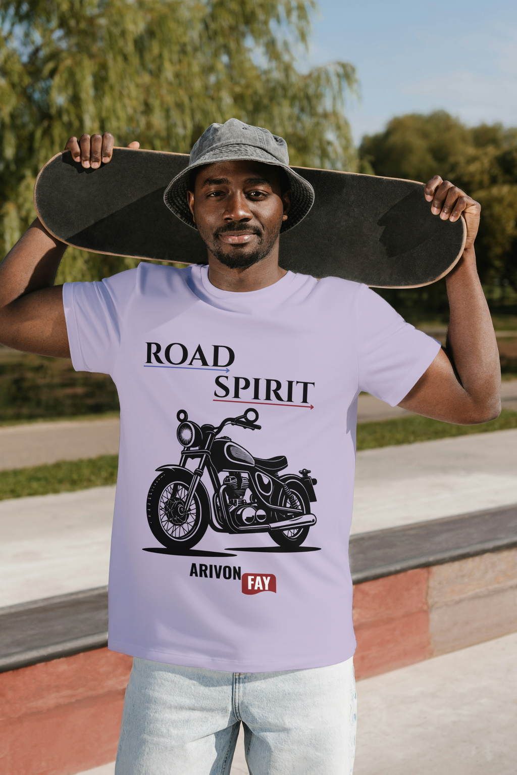 Road Spirit Motorcycle Graphic Cotton T-Shirt