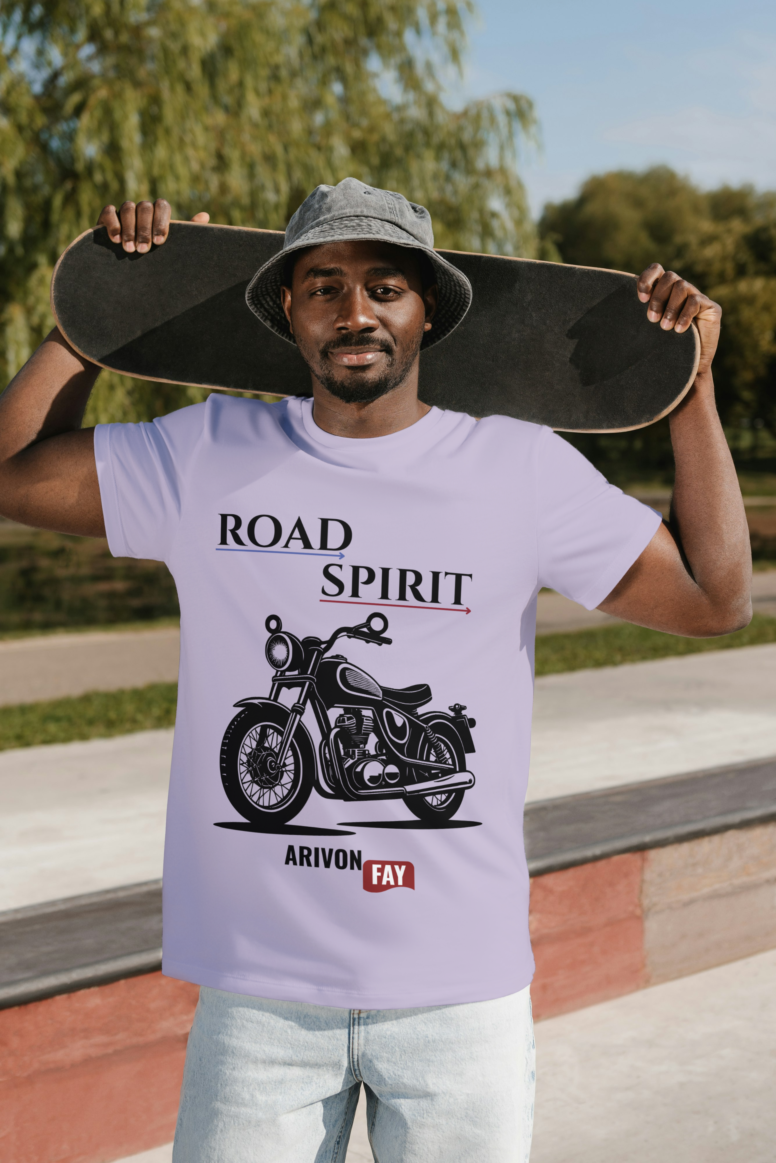 Road Spirit Motorcycle Graphic Cotton T-Shirt