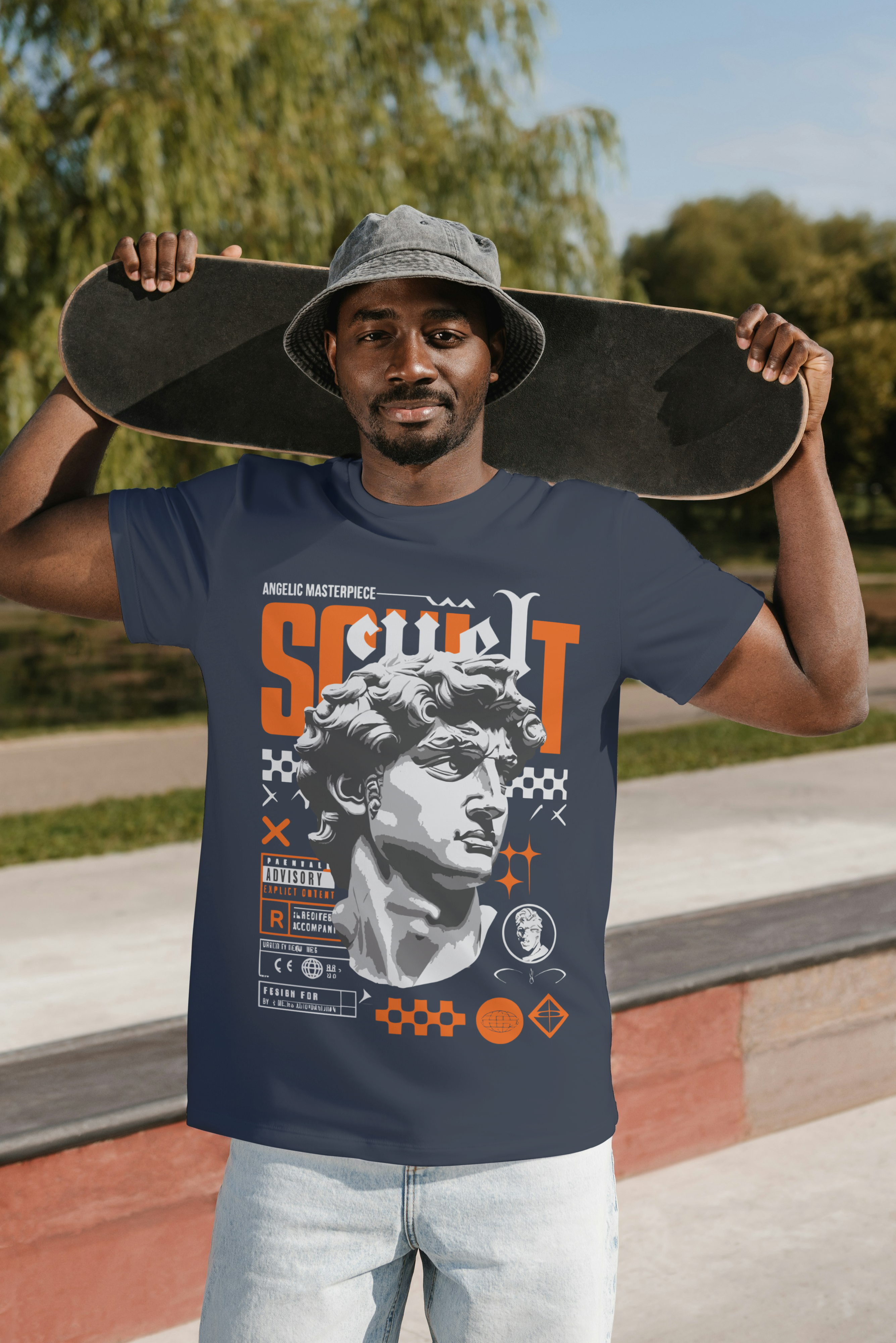 Spirit Graphic T-Shirt – Greek Statue Premium Cotton Streetwear Tee
