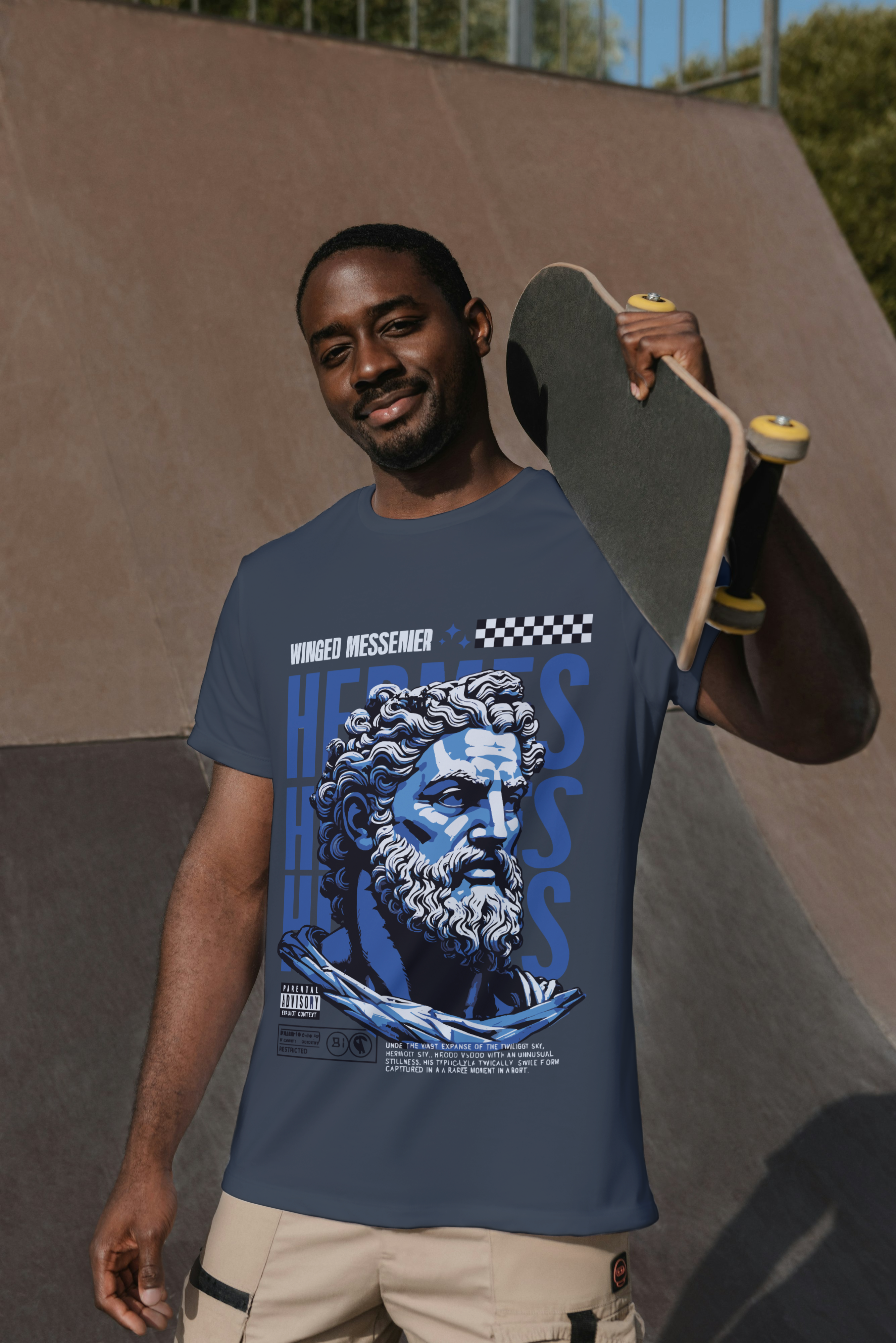 Hermes Greek Statue Graphic Tee – Winged Messenger Premium T-Shirt