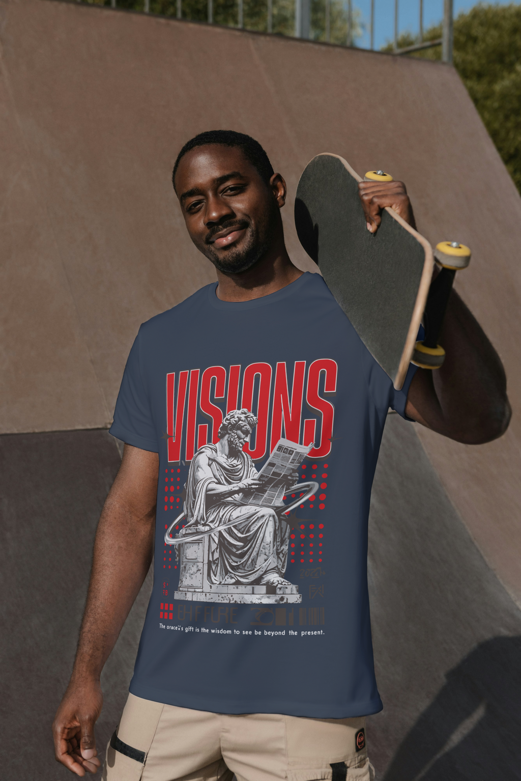 Visions Graphic T-Shirt – Greek Statue Streetwear Premium Cotton Tee