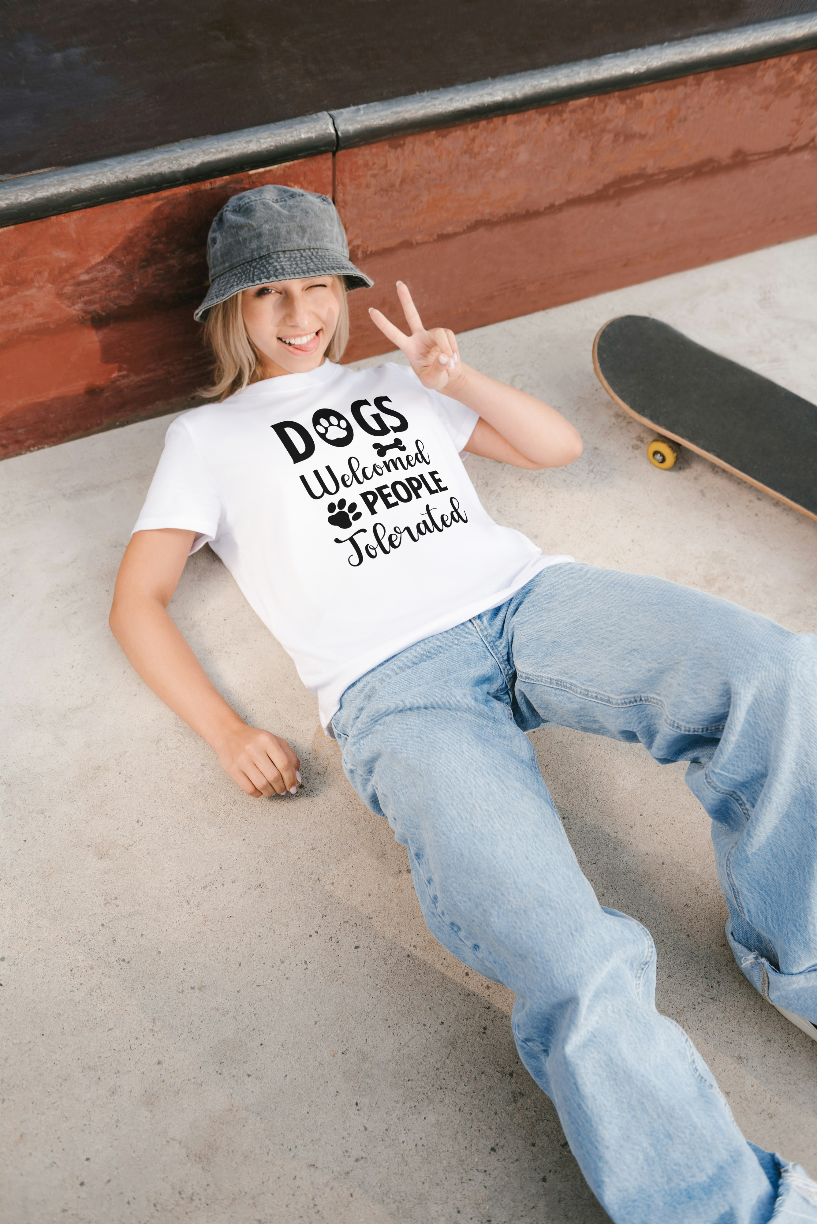 Dogs Welcome People Tolerated T-Shirt – Funny Dog Lover Premium Cotton Tee