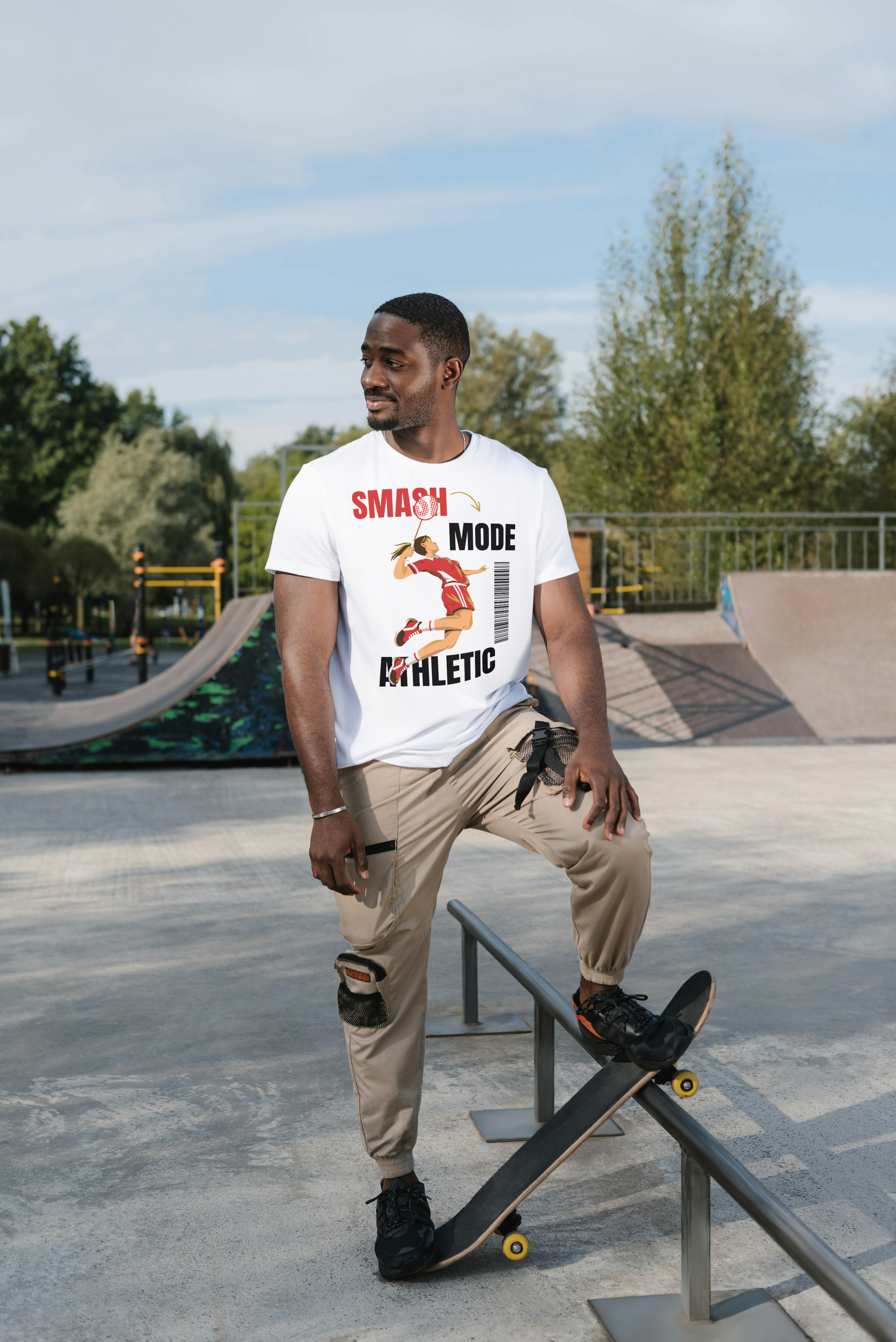 Smash Mode Badminton Graphic T-Shirt – Premium Athletic Sports Tee