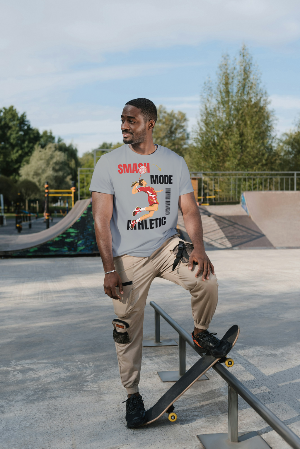 Smash Mode Badminton Graphic T-Shirt – Premium Athletic Sports Tee