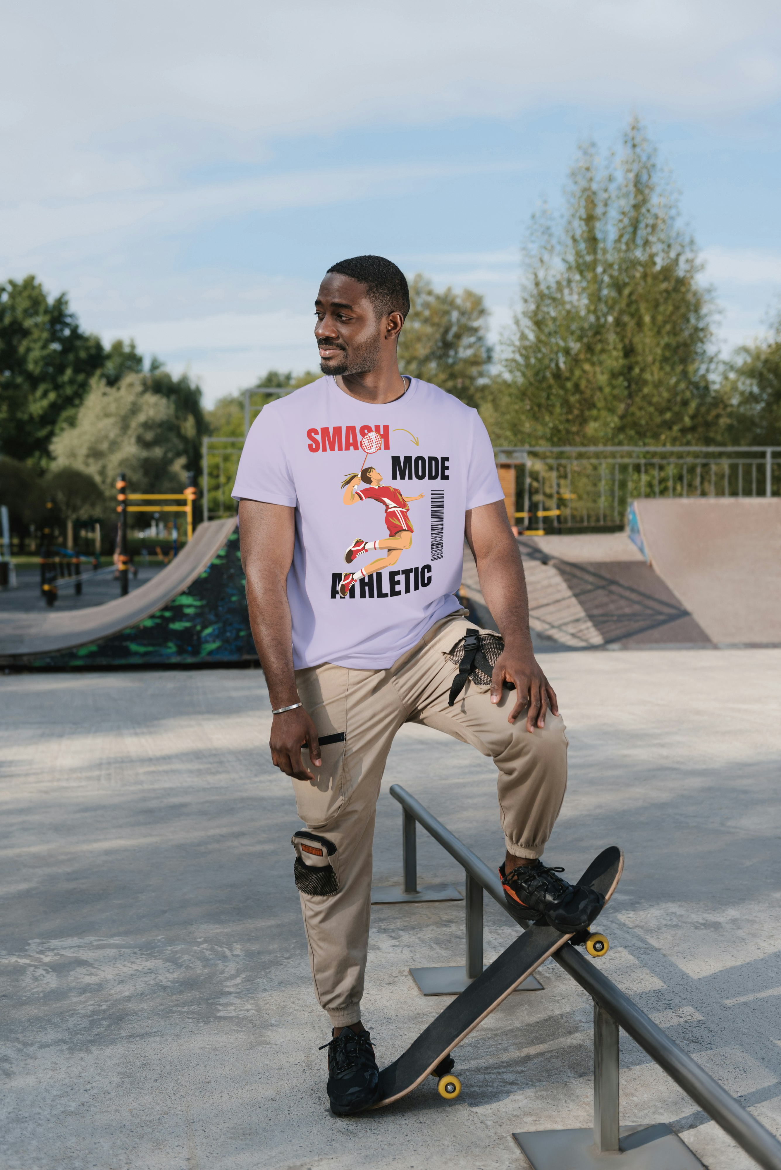 Smash Mode Badminton Graphic T-Shirt – Premium Athletic Sports Tee