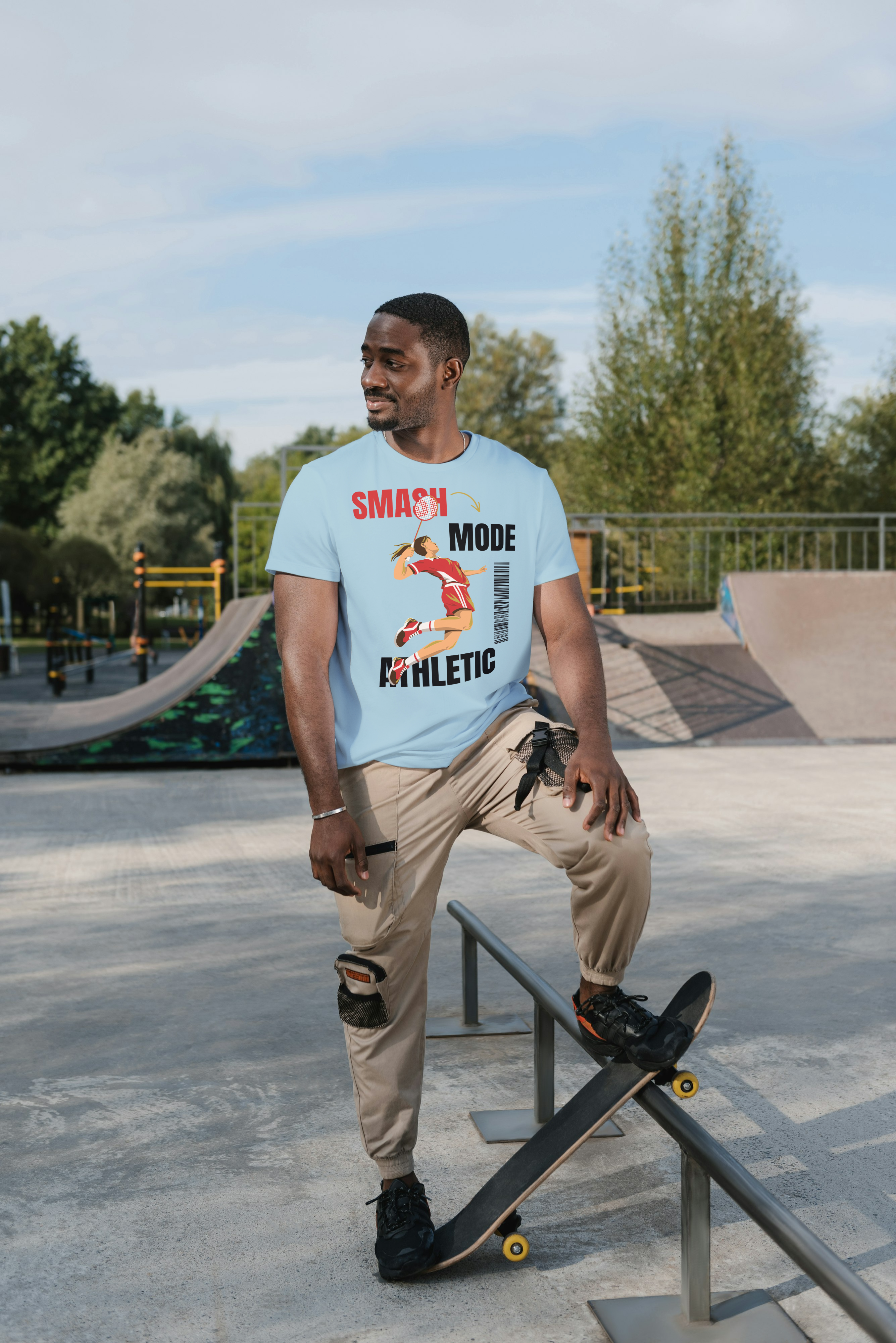 Smash Mode Badminton Graphic T-Shirt – Premium Athletic Sports Tee