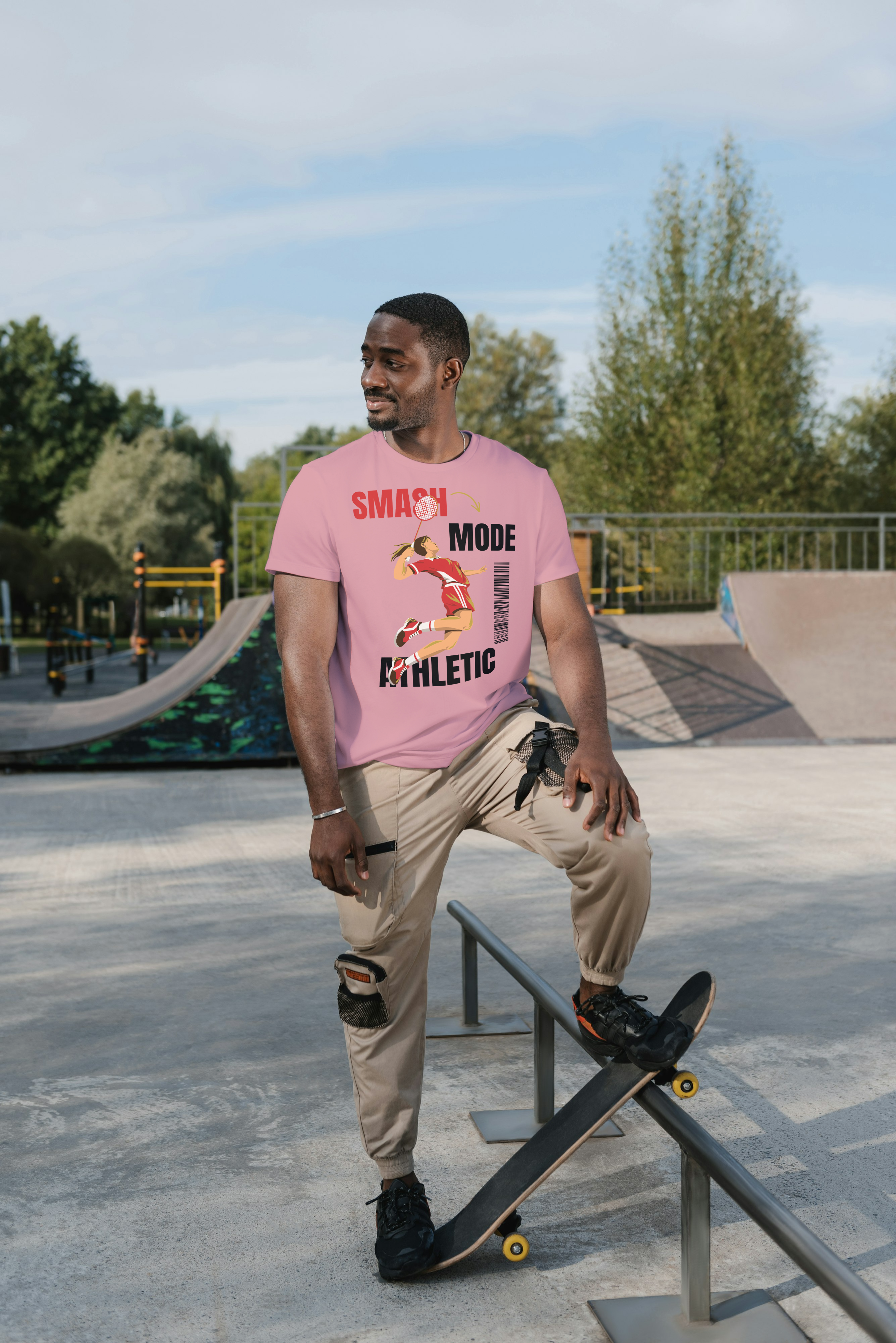 Smash Mode Badminton Graphic T-Shirt – Premium Athletic Sports Tee
